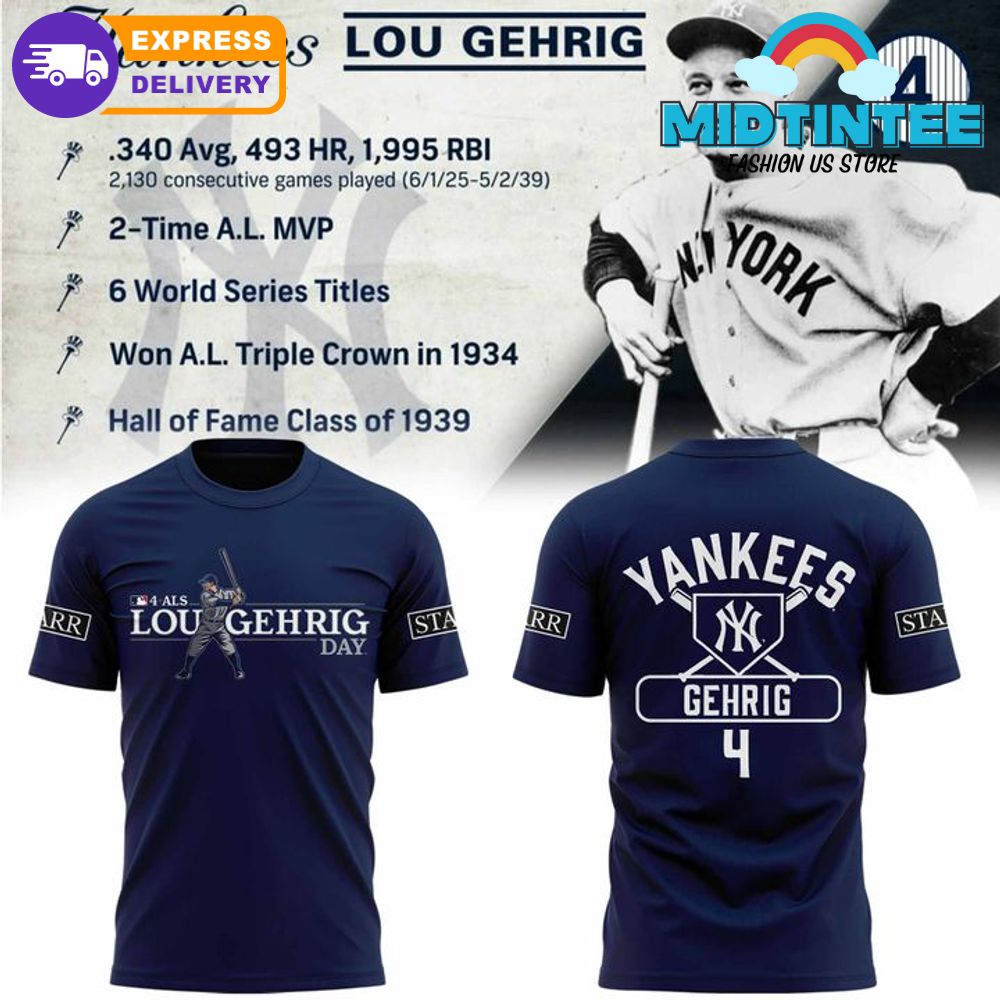 New York Yankees x 2025 Lou Gehrig Day Special Shirt