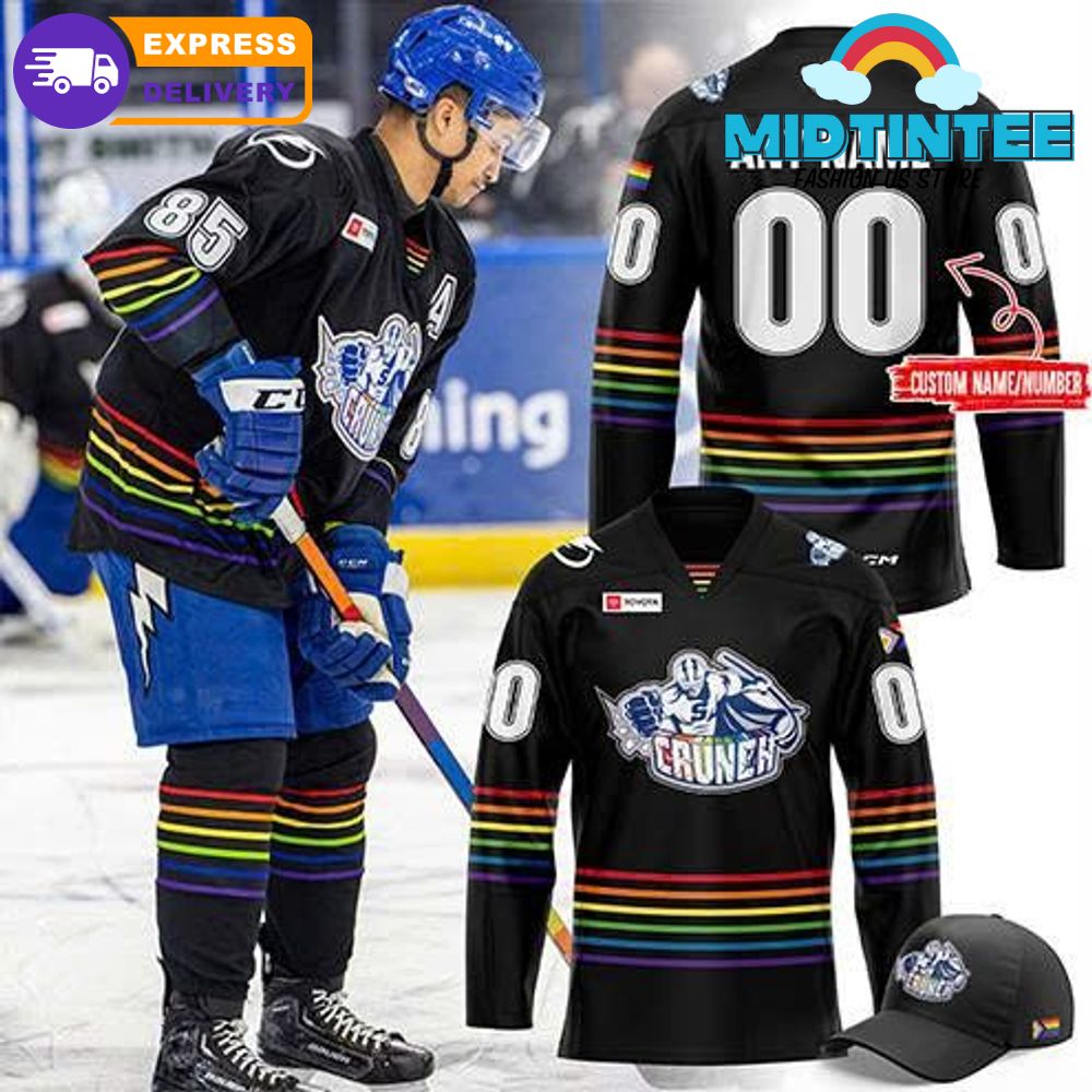 Syracuse Crunch x Pride Month Hockey Jersey 2025 Black