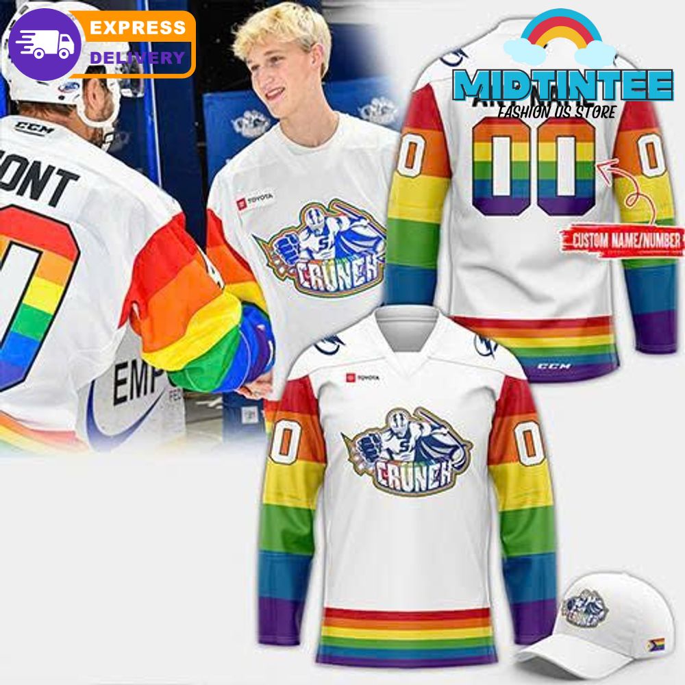 Syracuse Crunch x Pride Month Hockey Jersey 2025 White