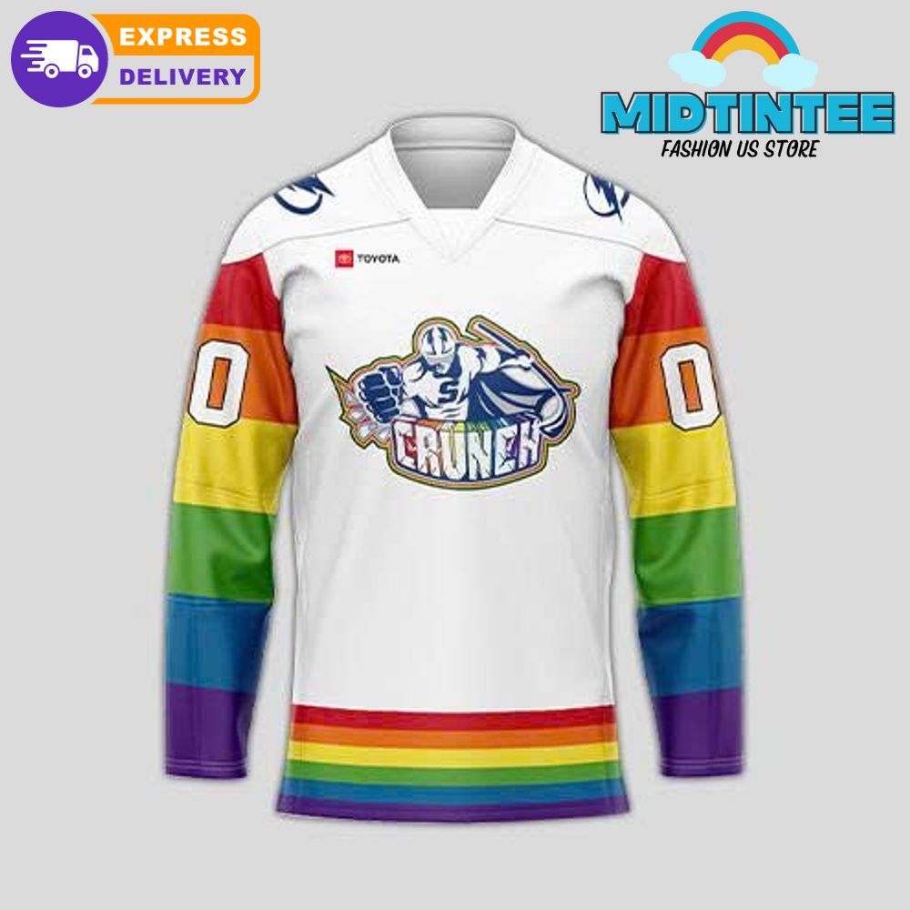 Syracuse Crunch x Pride Month Hockey Jersey 2025 White