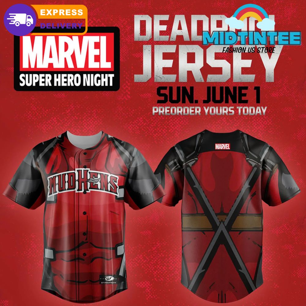 Toledo Mud Hens x Deadpool Marvel Super Hero Night Baseball Jersey