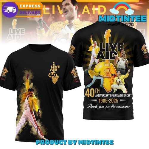 Freddie Mercury 40th Annviersary Of Live Aid Concert 2025 Shirt