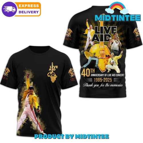 Freddie Mercury 40th Annviersary Of Live Aid Concert 2025 Shirt