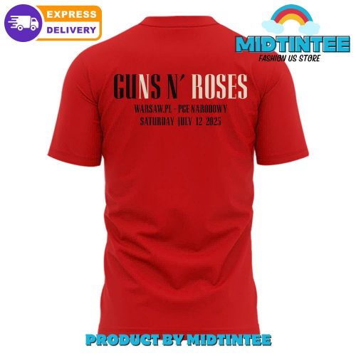 Guns N Roses World Tour to Warsaw 2025 Red Shirt