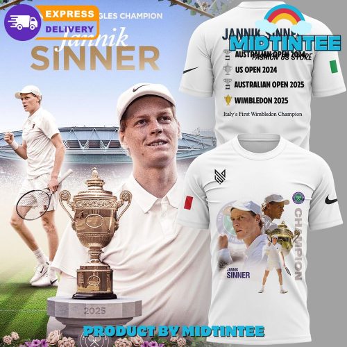 Jannik Sinner Wimbledon Champions 2025 Limited Edition Shirt