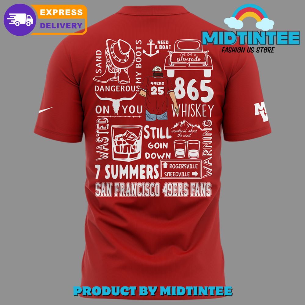 San Francisco 49ers Morgan Wallen Gift For Fans 2025 Red Shirt