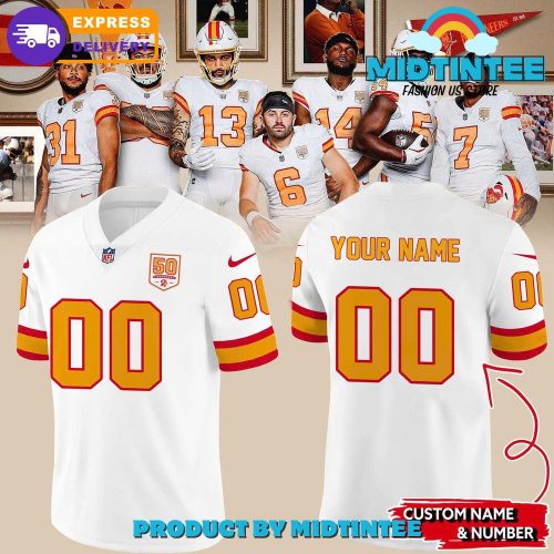 Tampa Bay Buccaneers NFL 50th Season White Football Jersey